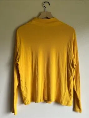Field Gear | Tops | Yellow Ribbed Long Sleeve Mock Neck Top | Poshmark